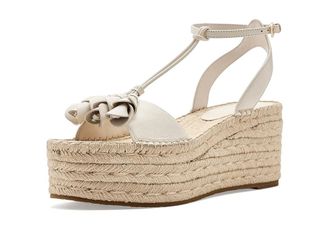 Kate Spade New York Lily Espadrille Wedge Sandals Womens Wedge Shoes Cream : 9.5 M, Leather