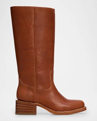 Frye Campus 14L Leather Wide Calf Boots