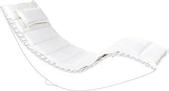 Beliani Coj&iacute;n Para Tumbona De Jard&iacute;n De Poli&eacute;ster Con Almohada Blanco Brescia