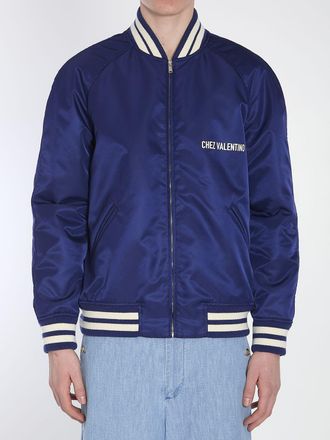 Valentino Garavani Mens Chez Bomber - Purple Cotton - Size EU 48 (Mens)