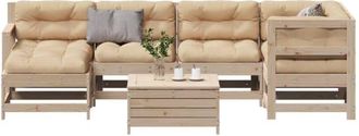 vidaXL Juego De Muebles De Jard&iacute;n 7 Pzas Y Cojines Madera Maciza Pino Vidaxl