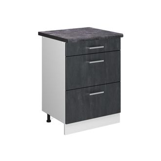 Vicco Mueble Bajo De Cocina R-line, Hormig&oacute;n Negro, 60 Cm Et Antracita
