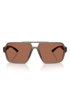 Prada 59mm Pilot Sunglasses in Transparent Brown/brown at Nordstrom