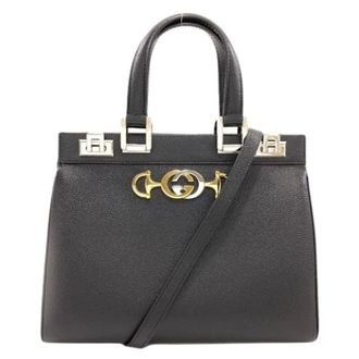 Gucci Pre-owned Vintage Handtas - Dames - Pre-owned - Zwart - Maat: ONE Size Leer