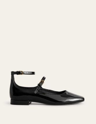 Boden Double-Strap Mary Jane Shoes Black Patent Women Boden