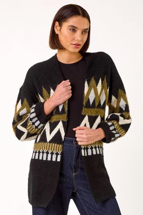 Roman Aztec Jacquard Knit Cardigan