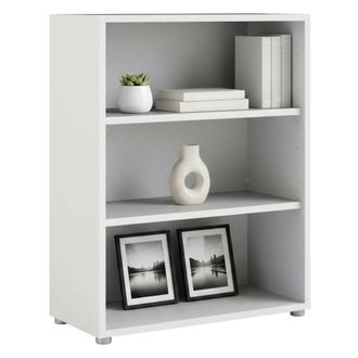 Dmora Dmora - Librer&iacute;a Con Dos Baldas, Color Blanco, 89,2 X 113,4 X 40,1 Cm, Con Embalaje Reforzado
