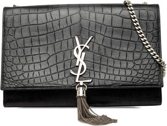 Saint Laurent Pre-owned Saint Laurent Medium Croc Embossed Leather Monogram Kate Tassel Crossbody Ladies V7P8EJI6O8QMAHWF