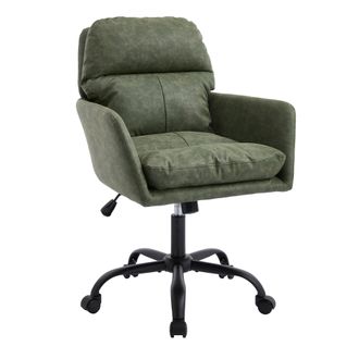 STILVORA Stilvora Sedia Da Ufficio Ergonomica Con Poggiapiedi E Supporto Lombare Ad Aria, Pelle, Nero