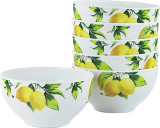 Reston Lloyd 73419 6pc Melamine Bowl Set Fresh Lemons