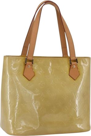 Louis Vuitton Houston Handbag Monogram Vernis Beige Patent_Leather Handbag (Pre-Owned)