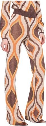 Silvian Heach High-waisted Flare Broek met Patroon - Dames - Wijde Broeken - Veelkleurig - XS - Polyester - Broeken