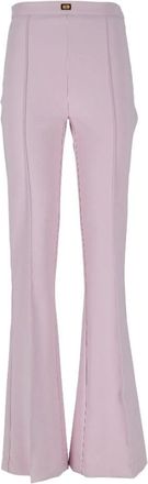 Elisabetta Franchi Flared Pants With Logo Plate