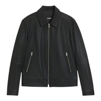 HUGO BOSS H-Mapson 4 Leren Jas - Heren - Leren en Su&egrave;de Jassen - Zwart - XL - Leer - Jassen