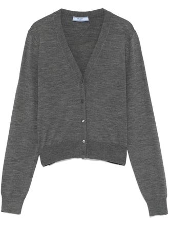 Prada V-Neck Lightweight Knit Wool Cardigan Clothing