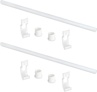 Emuca Emuca - Lote De 2 Barras Para Armario Y Accesorios Jagmet, Longitud 815mm, Acero, Pintado Blanco
