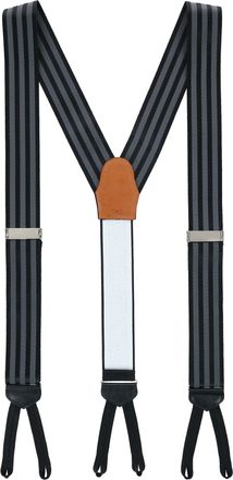Trafalgar Store Astaire 38mm Grosgrain Stripe Ribbon Formal End Braces, Black with Grey Stripe