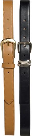 Steve Madden Set of 3 Faux Leather Belts in Tobacco Brown-Black at Nordstrom Rack, Size X-Large