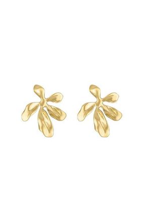 BEN ONI Polished Flower Petal Earrings in Gold at Nordstrom