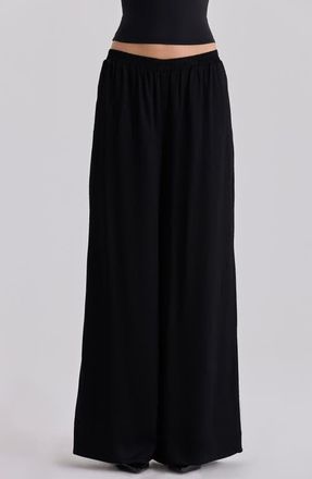 House of CB Alexa Wide Leg Pull-On Pants in Black at Nordstrom, Size X-Small