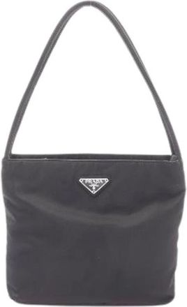 Prada Pre-owned Shoulder Bags, female, Black, Size: ONE SIZE Pre-owned Tessuto City Nylon Shoulder Bag