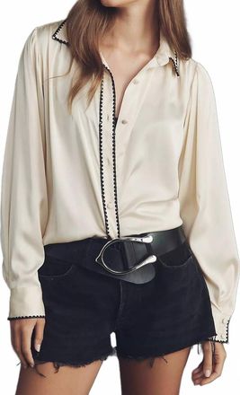 Hutch Kodie Top Silky Blouse In Ivory