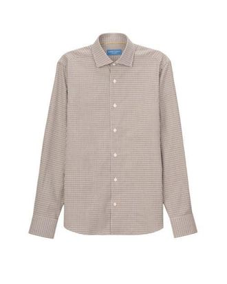 Robert Talbott Reynolds Ultra Light Weight Brushed Check Shirt in Brown Multi at Nordstrom, Size X-Large