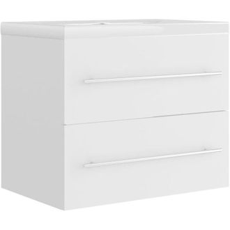 vidaXL Vidaxl - Mobile con Lavandino Integrato Bianco in Legno Multistrato