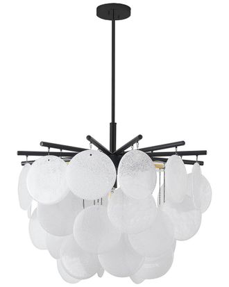 Bethel International 7-Light Stain Chandelier with Frosted Glass Petals