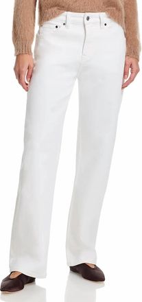EB Denim Alida Loose Bowed Denim Pants In White