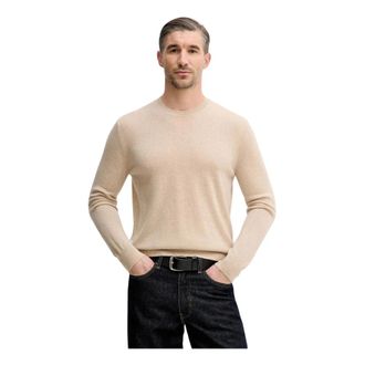 Benetton Trui met ronde hals - Heren - Cashmere truien - Beige - M - Kasjmier - Truien & Vesten