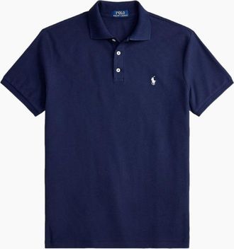 Polo Ralph Lauren Mens Polo Ralph Lauren Honeycomb Texture Polo Shirt 005 Cruise Navy - Size: 44