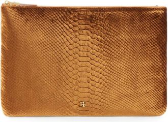 Elisabetta Franchi Bolso de mano con estampado de pit&oacute;n - Bags - Mujer - Naranja - ONE SIZE