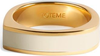 Toteme Signature Band Ring in Ecru/Gold at Nordstrom, Size 6