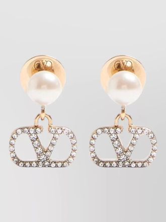 Valentino Garavani vlogo signature earrings pearl crystal detail