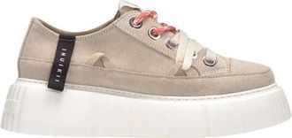 INUIKII Matilda Suede Sneaker - Dames - Sneakers - Beige - 40 EU - Leer - Schoenen