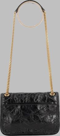 Saint Laurent Womens Leather Shoulder Bag Niki Mini Black Calf Skin