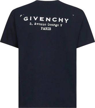 Givenchy Mens Stamp Print T-Shirt in Navy Cotton - Size Medium