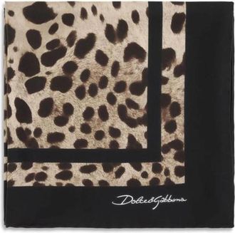 Dolce & Gabbana Zijden Sjaal met Luipaardprint - Dames - Zijden sjaals - Veelkleurig - ONE Size - Accessoires