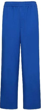 Gucci Stijlvolle Broeken voor Mannen en Vrouwen - Heren - Straight fit broeken - Blauw - L - Wol - Broeken