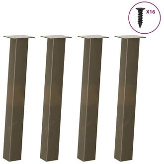 vidaXL Vidaxl - Patas Para Mesa Consola 4 Unidades Acero Natural 72 Cm Acero