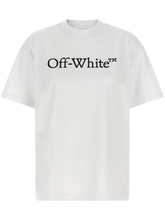 Off-white Relaxed Fit Cotton Tee with Oversized Logo