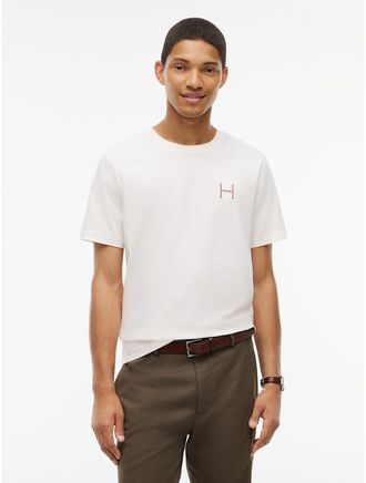 Tommy Hilfiger Mens Embroidered H-Logo T-Shirt - Ivory Petal - XL
