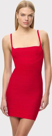 H&eacute;rve L&eacute;ger The Dance Floor Dress in Chili at Nordstrom, Size Xx-Small
