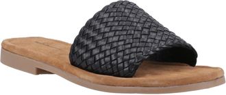 Hush Puppies Hetty Slide Leren Dames Zwarte Wijde Sandalen