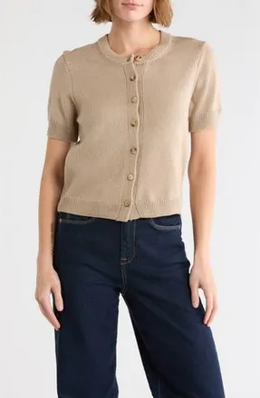 Vigoss Button Front Cardigan in Oatmeal at Nordstrom Rack, Size Small