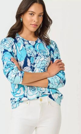 Lilly Pulitzer Tensley Sweater In Capri Blue Rosanna