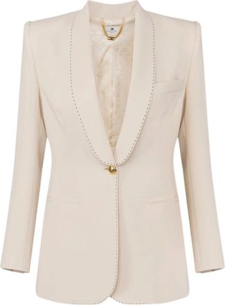 Elisabetta Franchi Mujer, Chaquetas, Beige, Talla: S