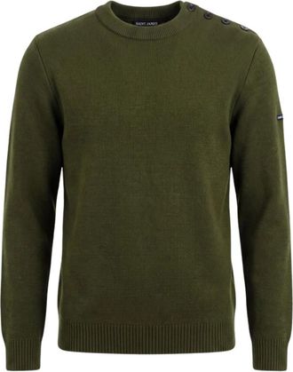 Saint James Cancale Sweater - Heren - Ronde hals truien - Groen - XL - Wol - Truien & Vesten