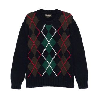 Baracuta Round-neck Knitwear, male, Multicolor, Size: S Tartan roudneck sweather